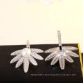 Mode Sonne Blume Design Sterling Silber Perle Ohrringe Stud